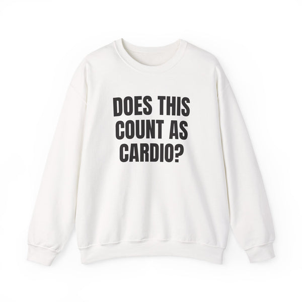 Does This Count as Cardio DTG Printed Crewneck Sweatshirt for Cozy Sessions design