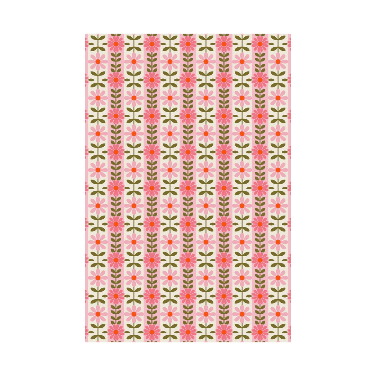 Retro Daisy Blooms Matte Verticals poster – original NewGiftDay design, view 2