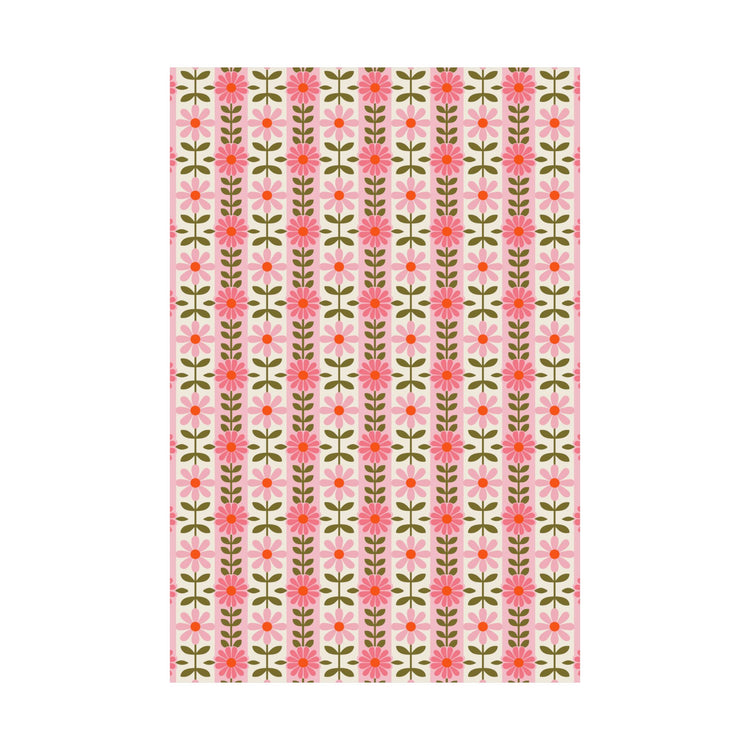 Retro Daisy Blooms Matte Verticals poster – original NewGiftDay design, view 2