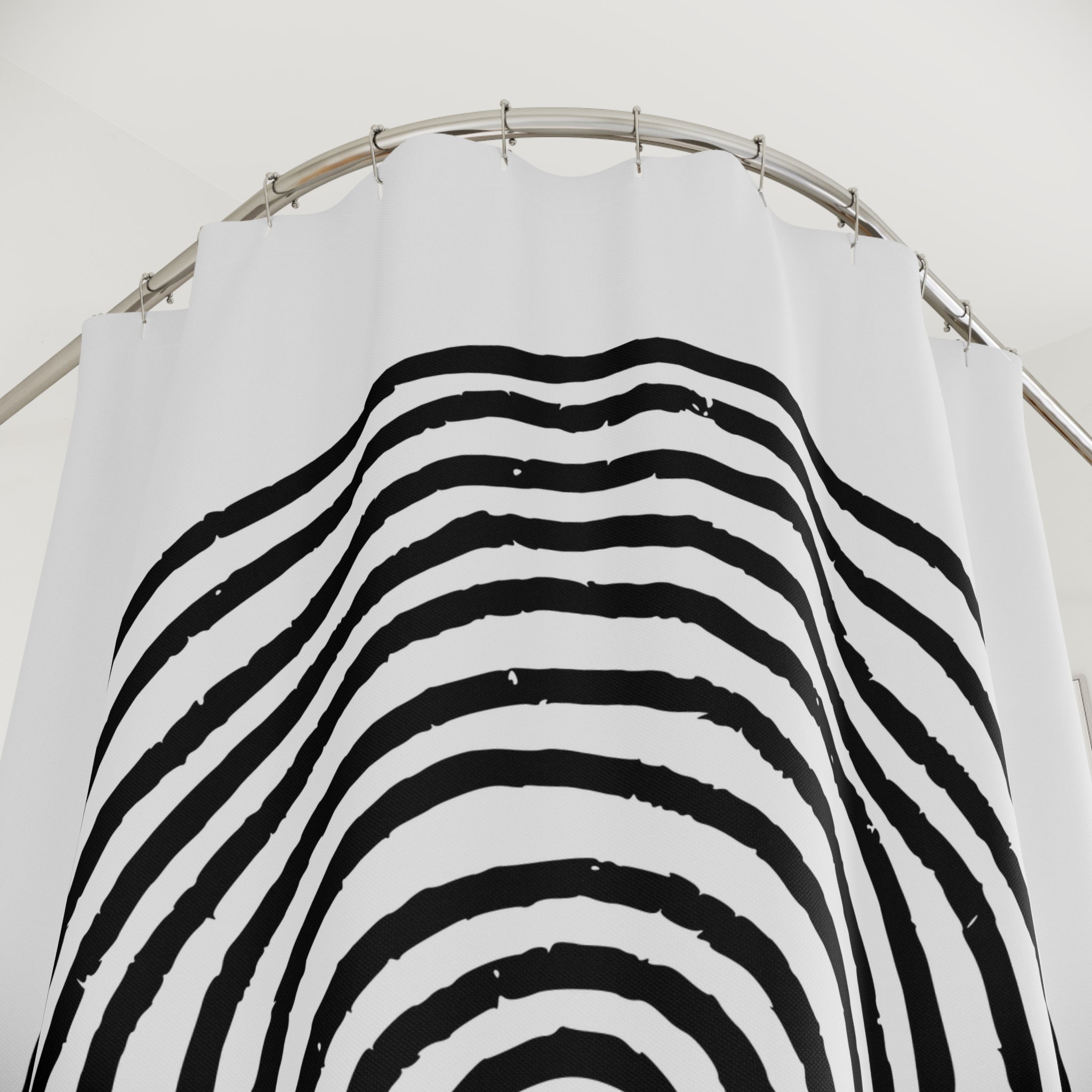 Hypnotic Black & White Spiral Shower Curtain Gift: Zen Decor for Modern Homes