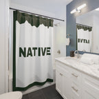 "NATIVE" Colorado Slogan Shower Curtain Gift: Authentic Roots for Modern Homes