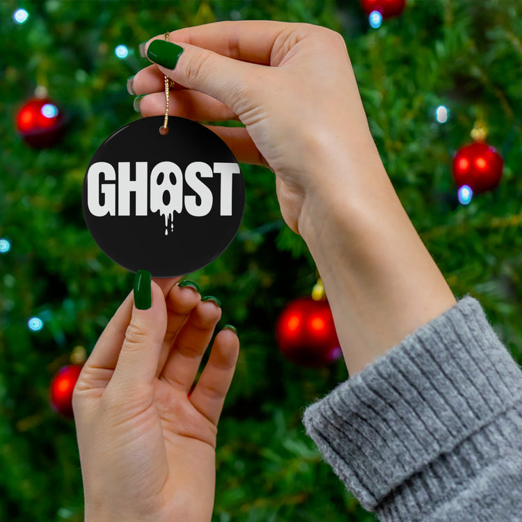 Dripping Ghost Lettering Halloween Keepsake ornament – original NewGiftDay design, view 4