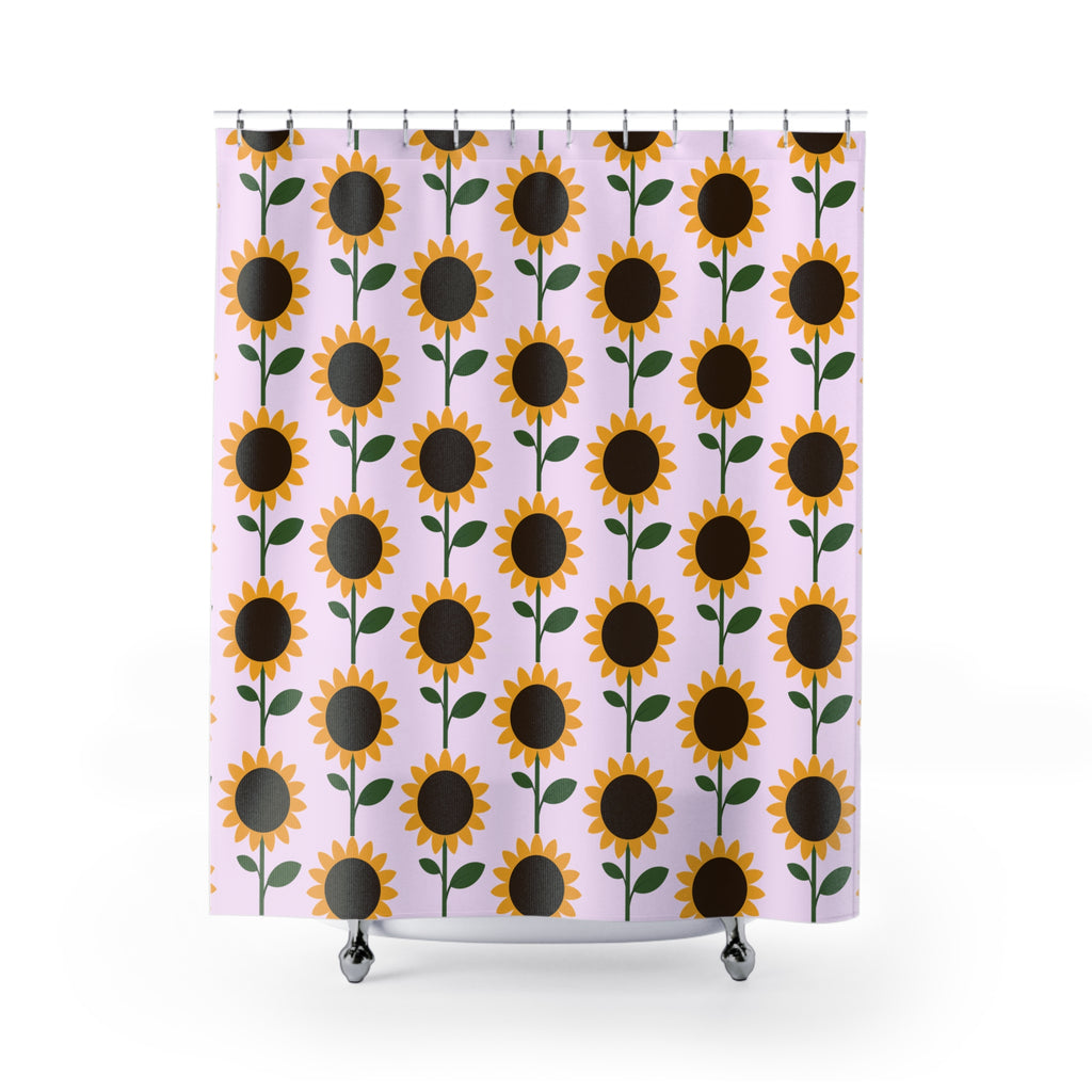Stylized Sunflower Pattern Shower Curtain Gift: Sunny Blooms for Whimsical Homes