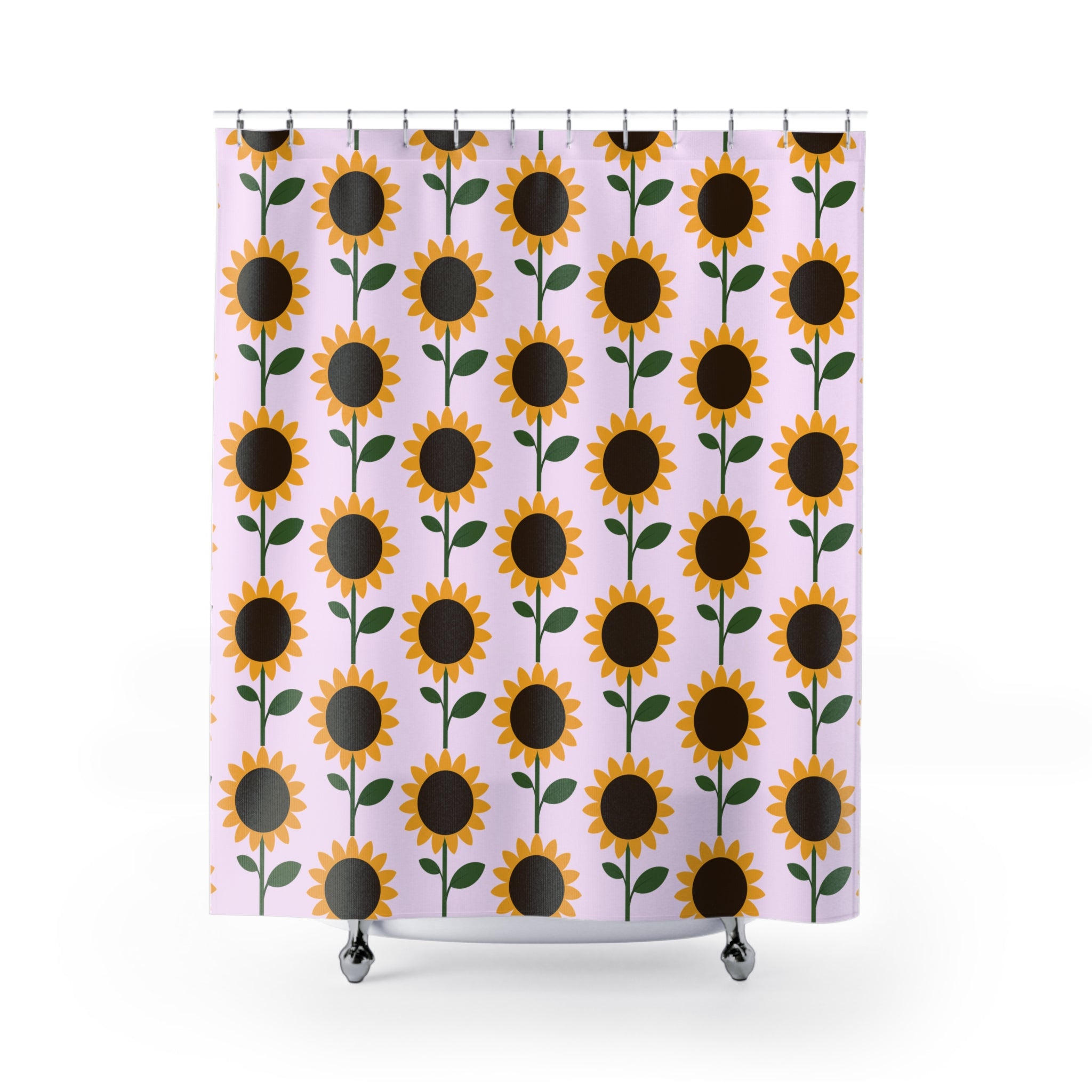 Stylized Sunflower Pattern Shower Curtain Gift: Sunny Blooms for Whimsical Homes