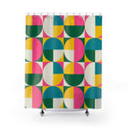 Iconic Quadrant Circle Shower Curtain Gift: Mod Geometry for Retro Homes
