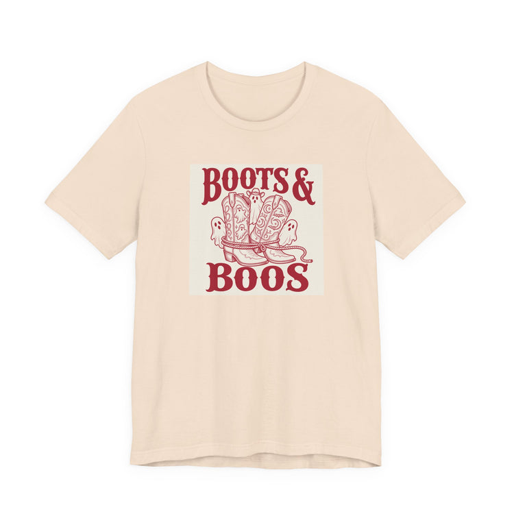 Western Boots Boo Crew T-shirt in soft-cream – original NewGiftDay design
