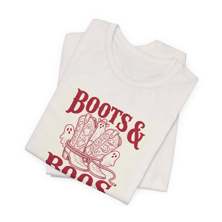Western Boots Boo Crew T-shirt in vintage-white – original NewGiftDay design