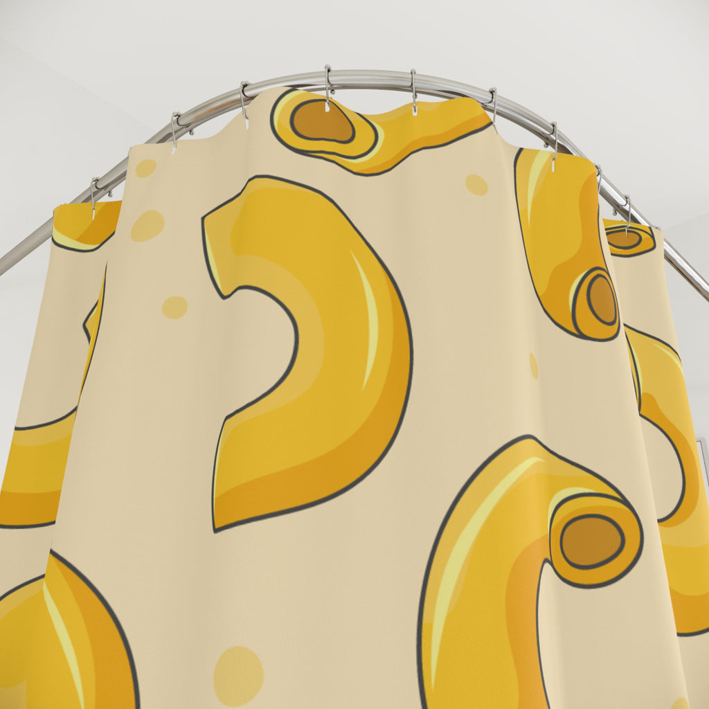 Macaroni & Cheese Pasta Shower Curtain Gift: Comfort Food Fun for Quirky Homes