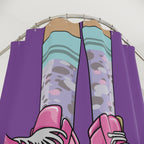 Pink & Purple Roller Skate Chic Shower Curtain Gift: Groovy Vibes for Nostalgic Bathrooms