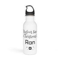 Bigfoot Christmas List water bottle – original NewGiftDay design
