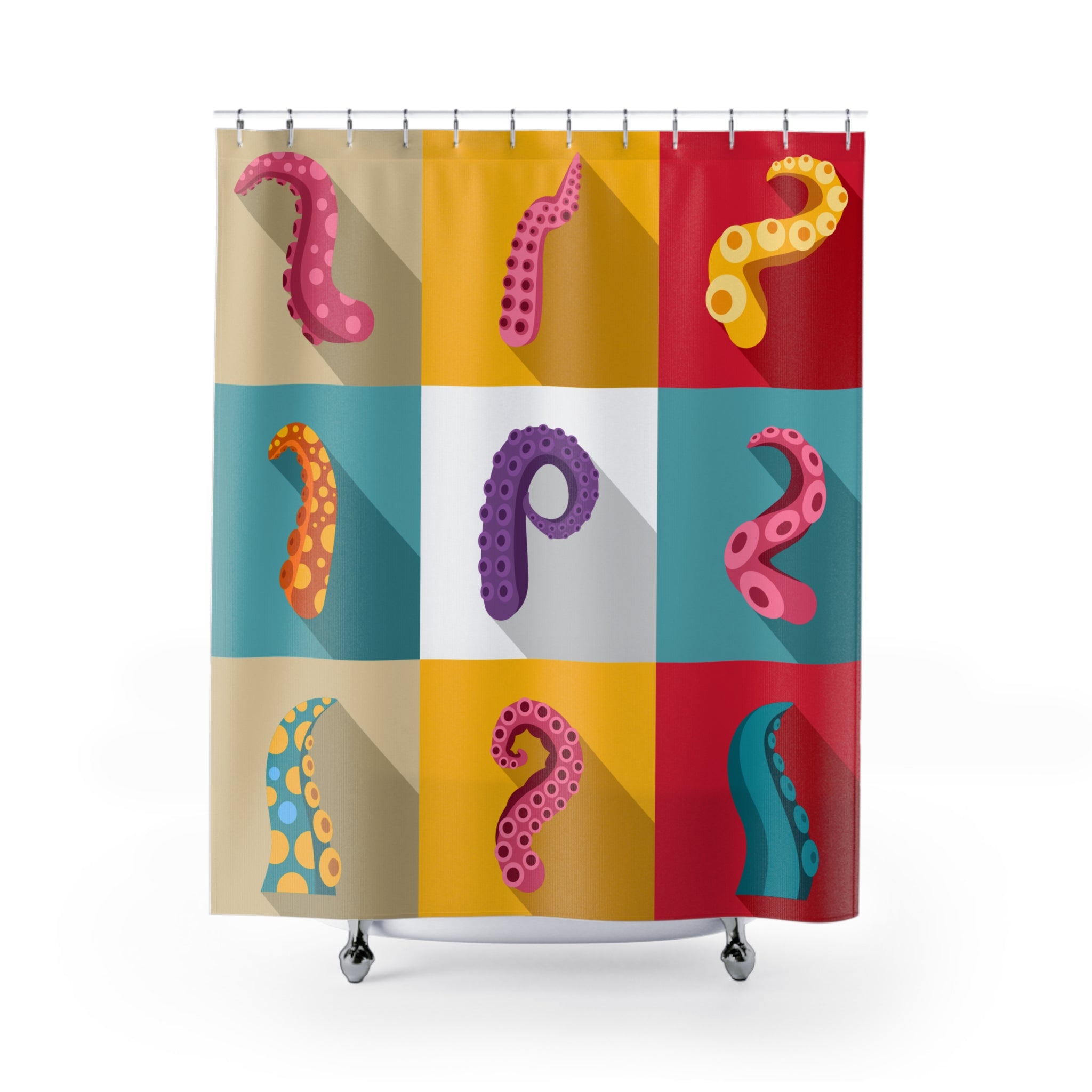 Pop Art Octopus Tentacles Shower Curtain Gift: Vibrant Ocean Whimsy for Eclectic Homes