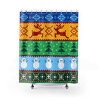 Ugly Christmas Sweater Shower Curtain Gift: Pixel Festive Fun for the Holidays