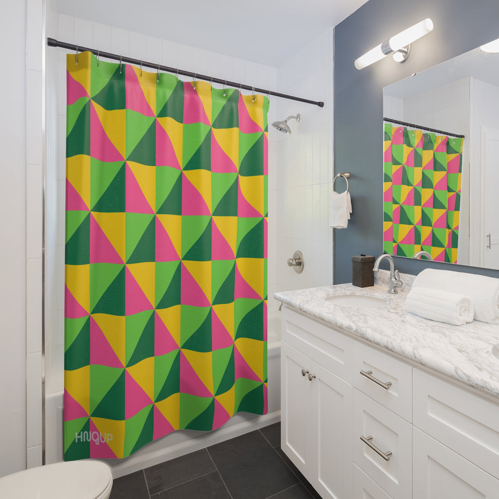 Vibrant Geometric Triangle Shower Curtain Gift: Modern Chic for Bold Homes