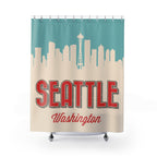 Retro Seattle Cityscape Shower Curtain Gift: Pop Art Energy for Urban Homes