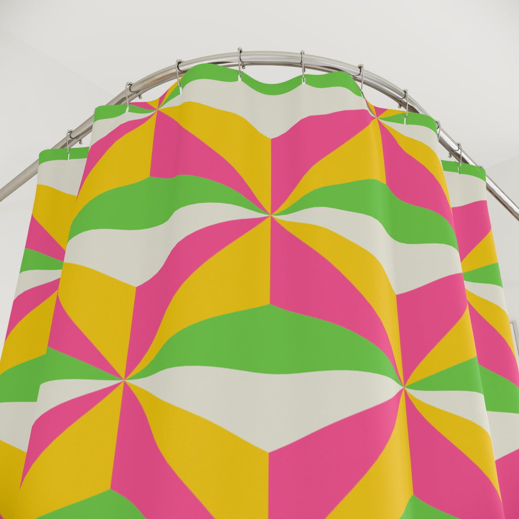 3D Optical Illusion Shower Curtain Gift: Geometric Joy for Modern Upgrades