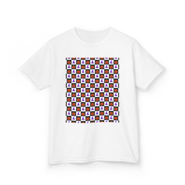 Jack-O'-Lantern Parade Kids Heavy Cotton™ kids clothes in white – original NewGiftDay design