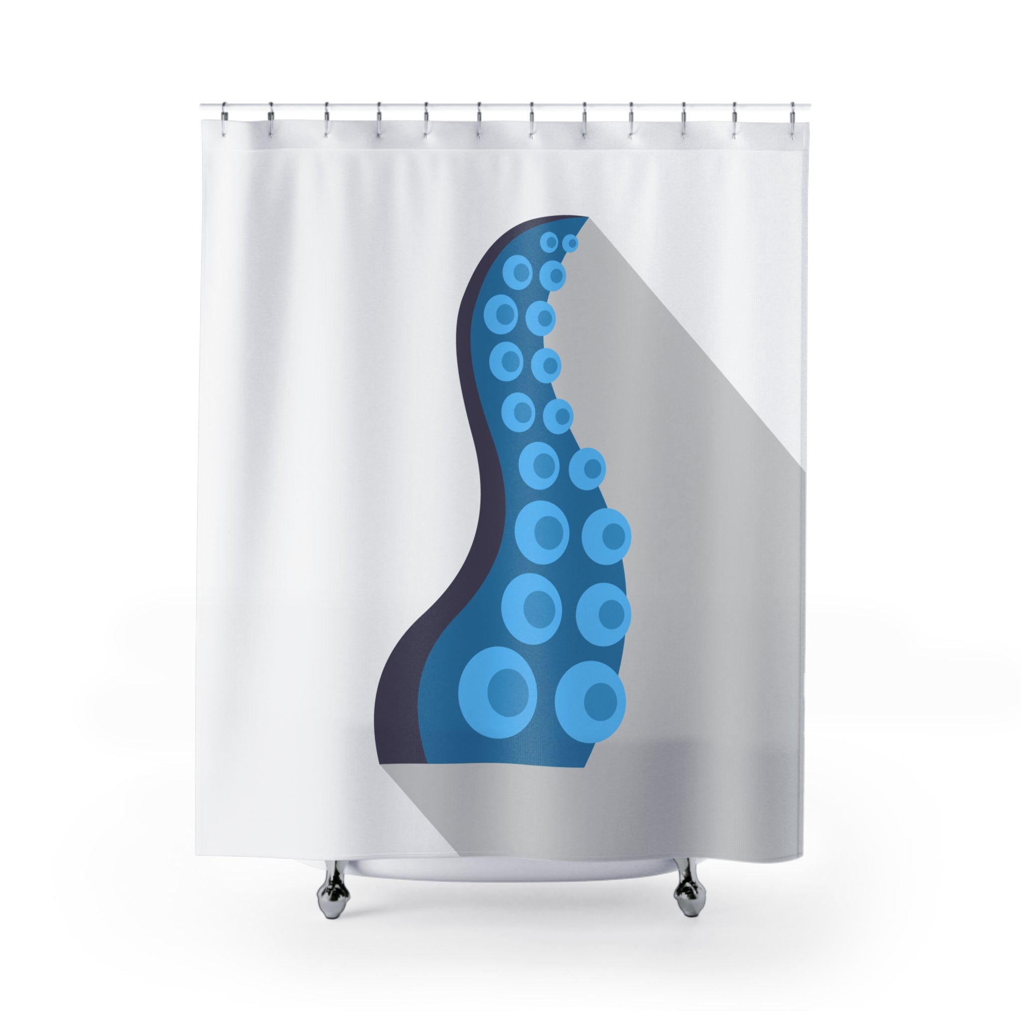 Minimalist Octopus Tentacle Shower Curtain Gift: Modern Ocean Art for Unique Homes