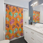 Glazed Donut Orange Pattern Shower Curtain Gift: Sweet Indulgence for Delightful Home