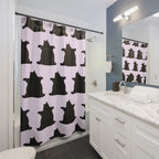 Black Cat Rug Print Shower Curtain Gift: Dark Whimsy for Edgy Cat Lovers