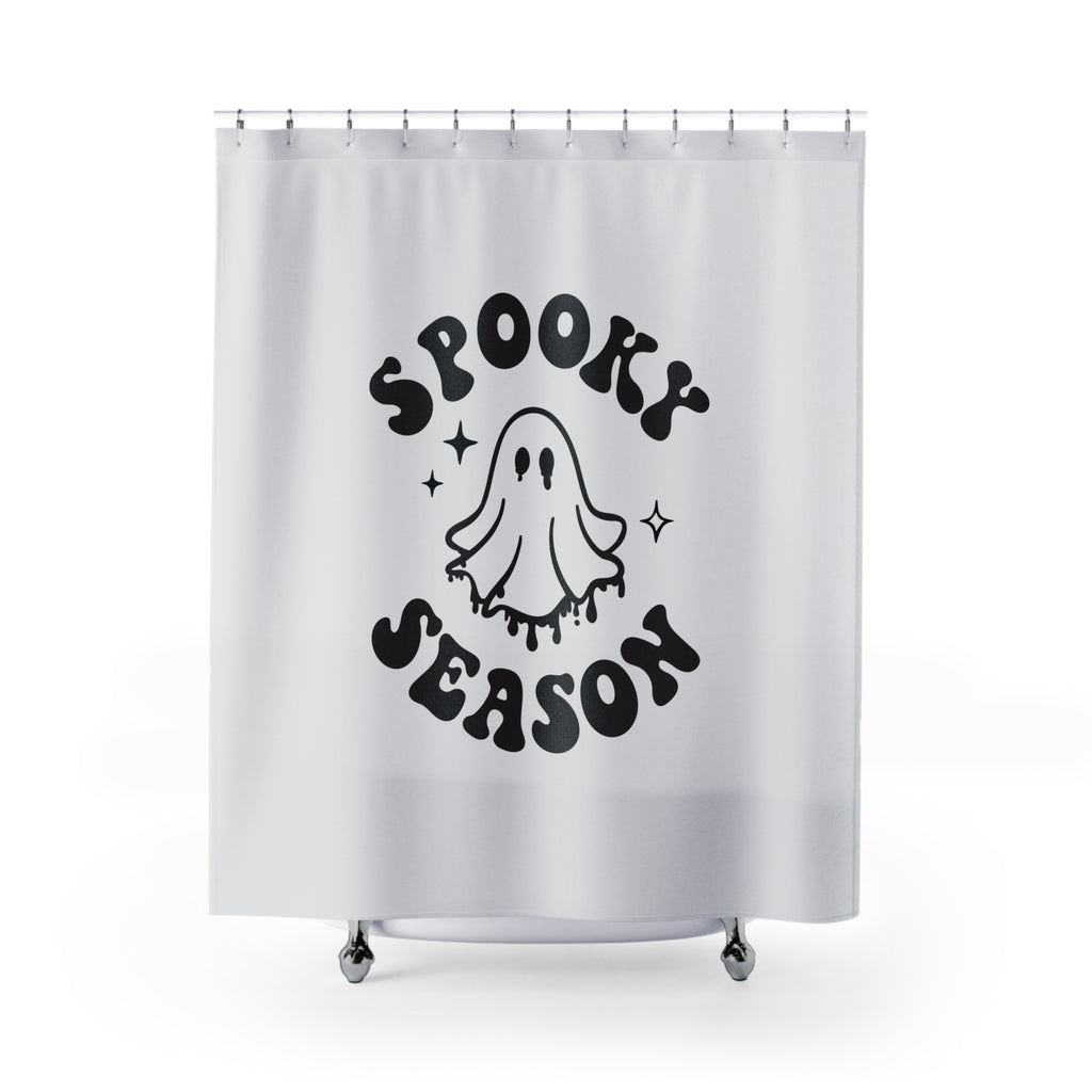 "Spooky Season" Retro Ghost Shower Curtain Gift: Festive Fun for Halloween Homes