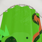 Quirky Green Dragon Shower Curtain Gift: Playful Fantasy for Adventurous Homes