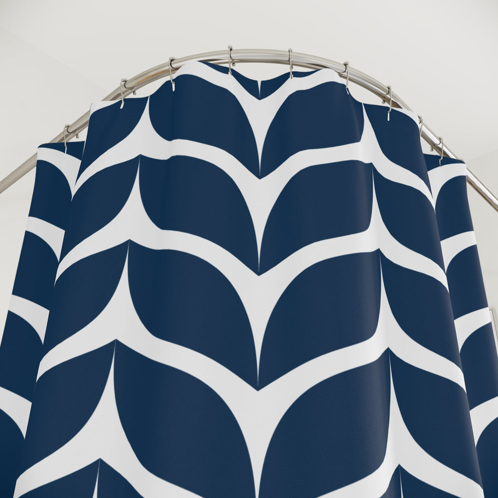 Serene Blue Whale Tail Silhouette Shower Curtain Gift: Ocean Calm for Minimalist Spaces