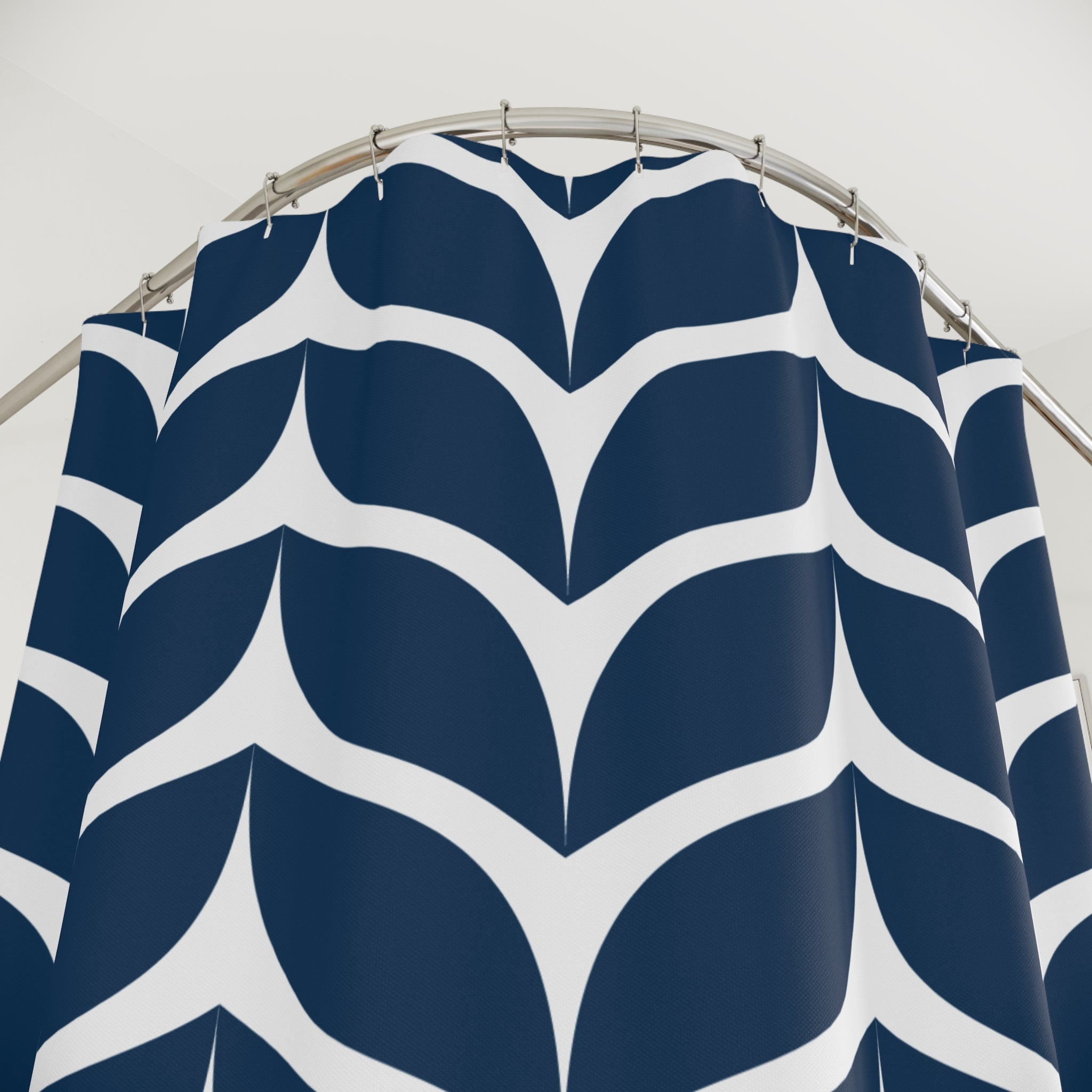 Serene Blue Whale Tail Silhouette Shower Curtain Gift: Ocean Calm for Minimalist Spaces