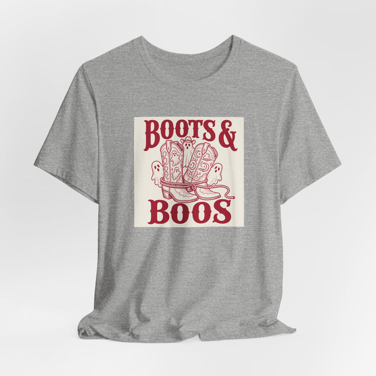 Western Boots Boo Crew T-shirt in athletic-heather – original NewGiftDay design