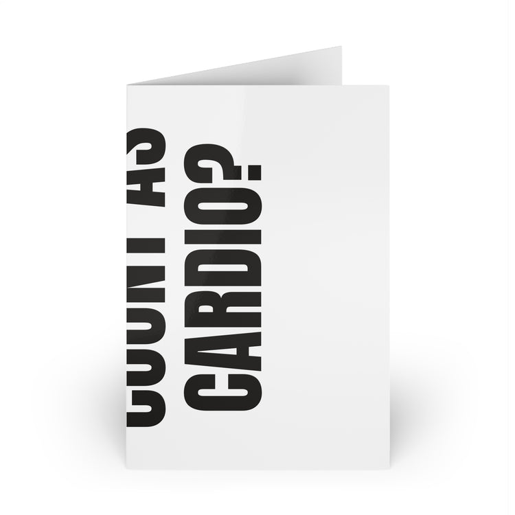 Does This Count as Cardio for Fitness Laughs greeting card in white – original NewGiftDay design