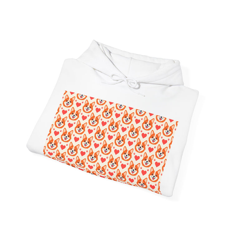 Corgi Hearts™ Hooded sweatshirt in white – original NewGiftDay design