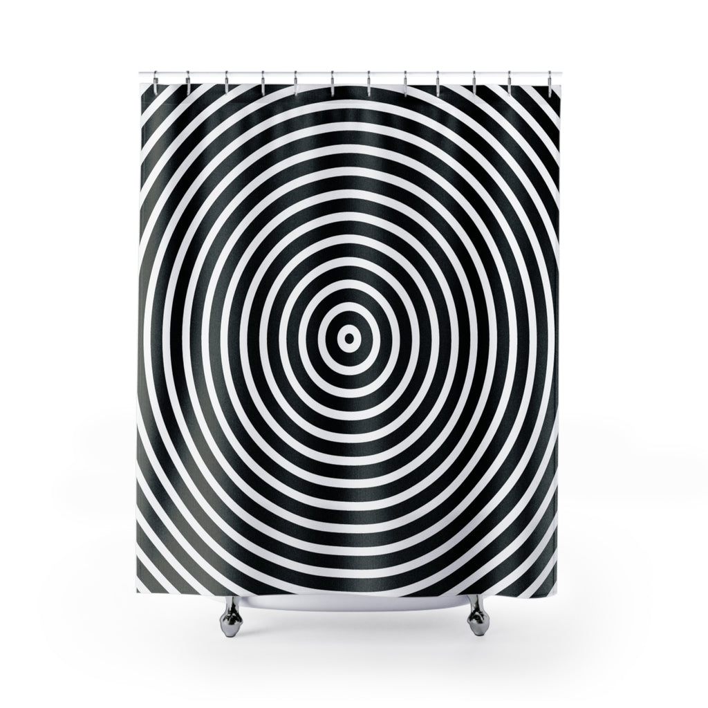 Hypnotic Concentric Circles Shower Curtain Gift: Op Art Drama for Modern Homes
