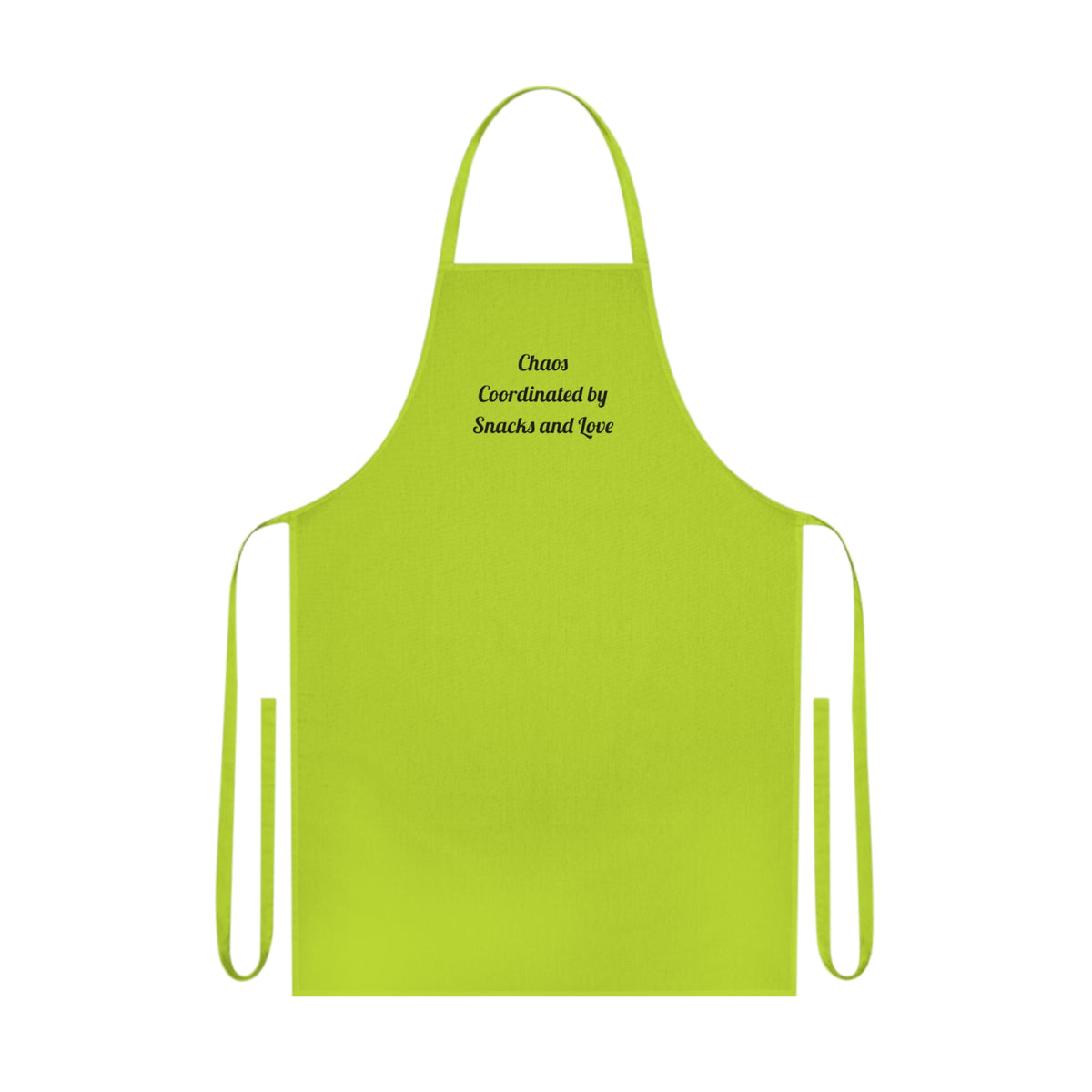 Chaos Coordinated by Snacks and Love Printed Cotton for Family Cooking apron – original NewGiftDay design, view 2