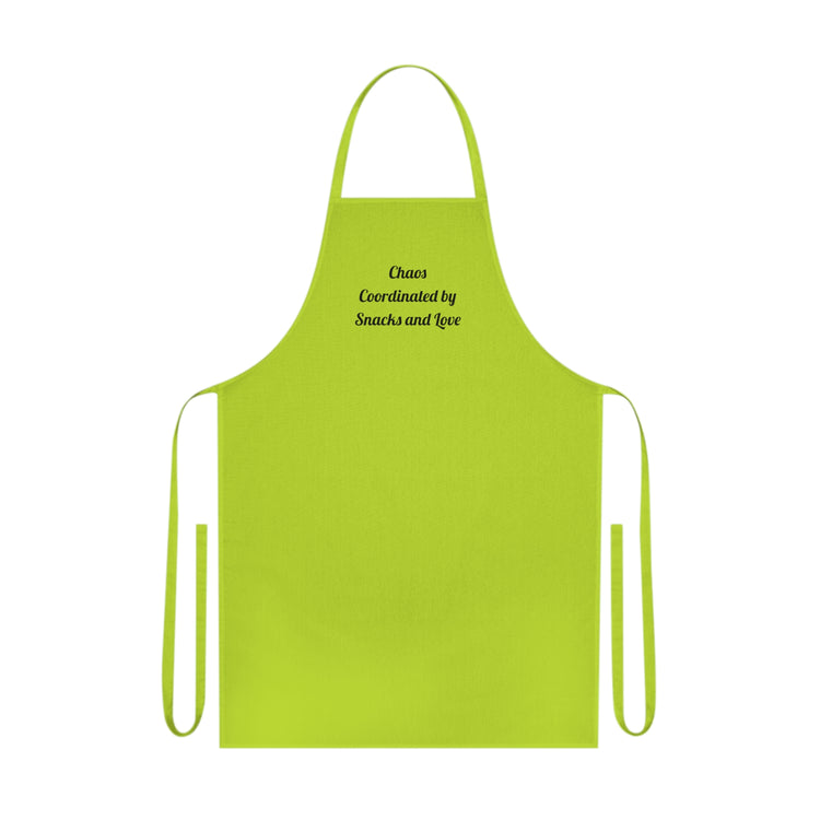 Chaos Coordinated by Snacks and Love Printed Cotton for Family Cooking apron in lime-green – original NewGiftDay design