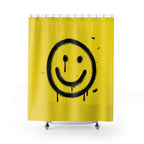 Graffiti Drip Smiley Face Shower Curtain Gift: Urban Art for Edgy Homes