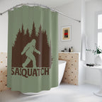 Sasquatch Forest Silhouette Shower Curtain Gift: Cryptid Lore for Rustic Homes