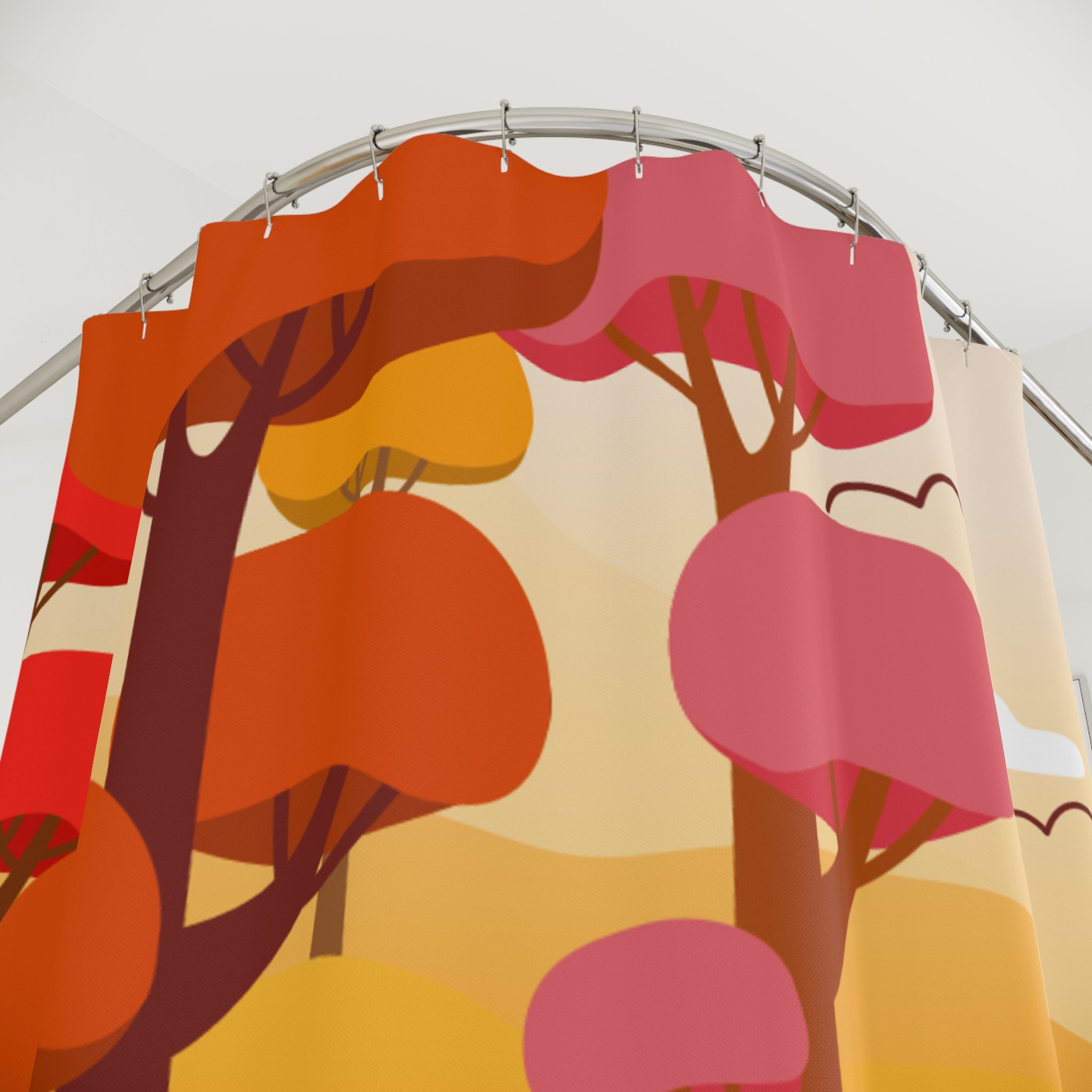 Warm Autumn Forest Serenity Shower Curtain Gift: Cozy Fall for Peaceful Homes
