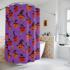 Witch Hat Jack-O'-Lantern Pattern Shower Curtain Gift: Playful Spooky for Festive Homes