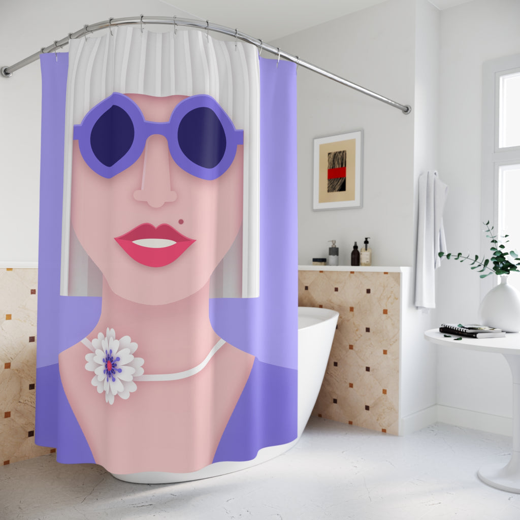 Mod Pop Art Woman Shower Curtain Gift: Chic Glamour for Sophisticated Homes