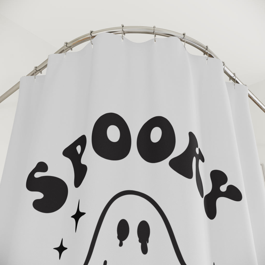 "Spooky Season" Retro Ghost Shower Curtain Gift: Festive Fun for Halloween Homes