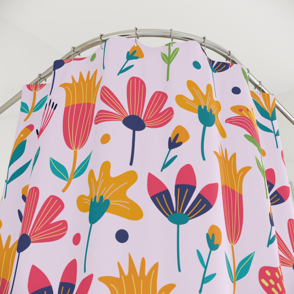 Folk Art Floral Shower Curtain Gift: Bohemian Whimsy for Cheerful Homes