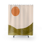 Abstract Boho Desert Sunset Shower Curtain Gift: Serene Horizons for Earthy Homes