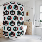 3D Anaglyph Jack-O'-Lantern Pattern Shower Curtain Gift: Retro Spooky for Unique Homes