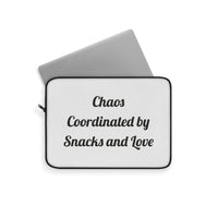 Chaos Coordinated by Snacks and Love Padded for Workday Carry laptop sleeve – original NewGiftDay design, view 2