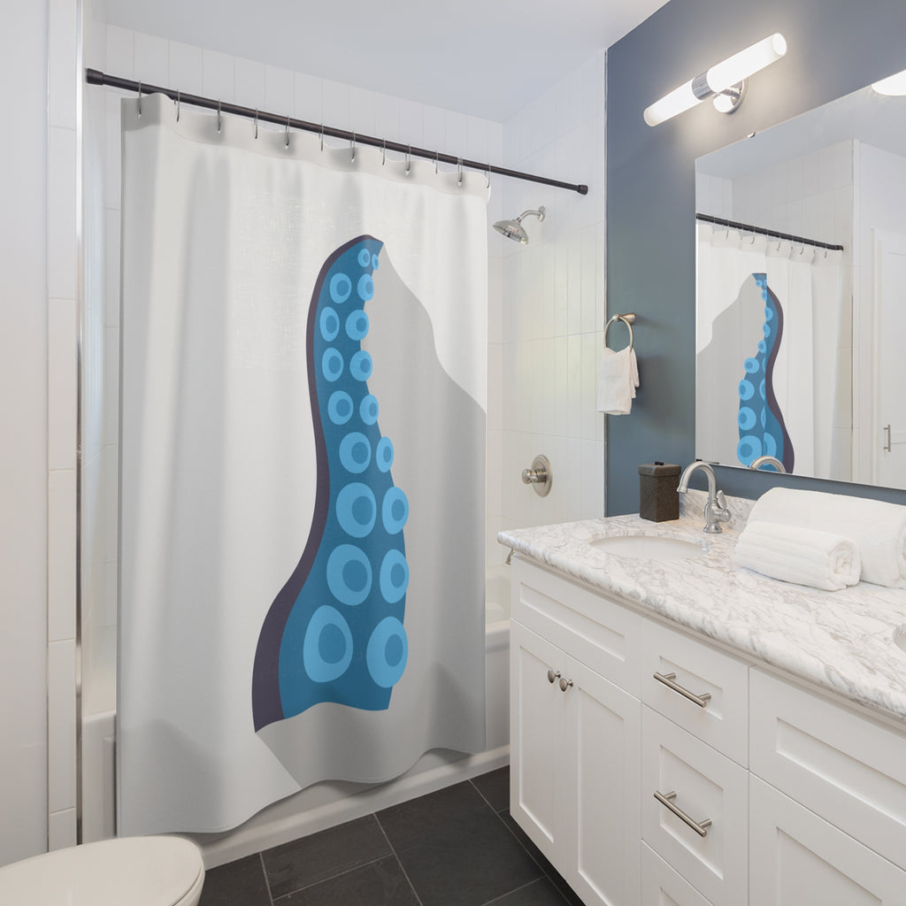 Minimalist Octopus Tentacle Shower Curtain Gift: Modern Ocean Art for Unique Homes