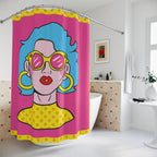 Pop Art Retro Style Woman Shower Curtain Gift: 80s Glam for Bold Homes