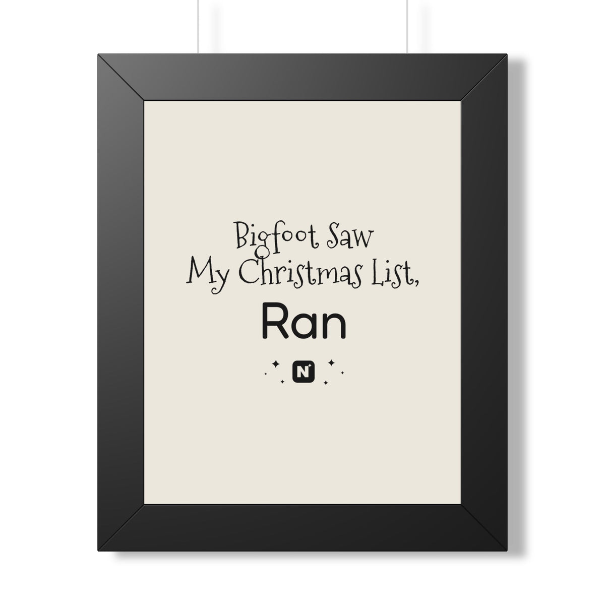 Bigfoot Christmas List Framed poster – original NewGiftDay design, view 7
