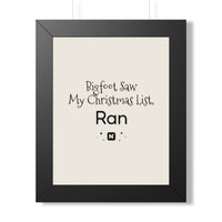 Bigfoot Christmas List Framed poster – original NewGiftDay design, view 7