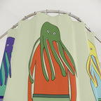 Quirky Octopus Swimmer Trio Shower Curtain Gift: Whimsical Ocean Art for Playful Homes