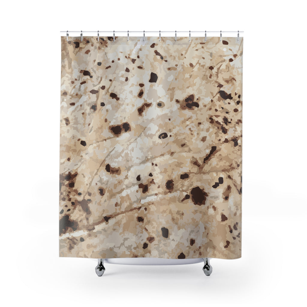 Abstract Speckled Tortilla Texture Shower Curtain Gift: Earthy Minimalism for Calm Spaces