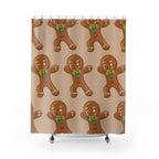 Dabbing Gingerbread Man Shower Curtain Gift: Holiday Humor for Festive Homes
